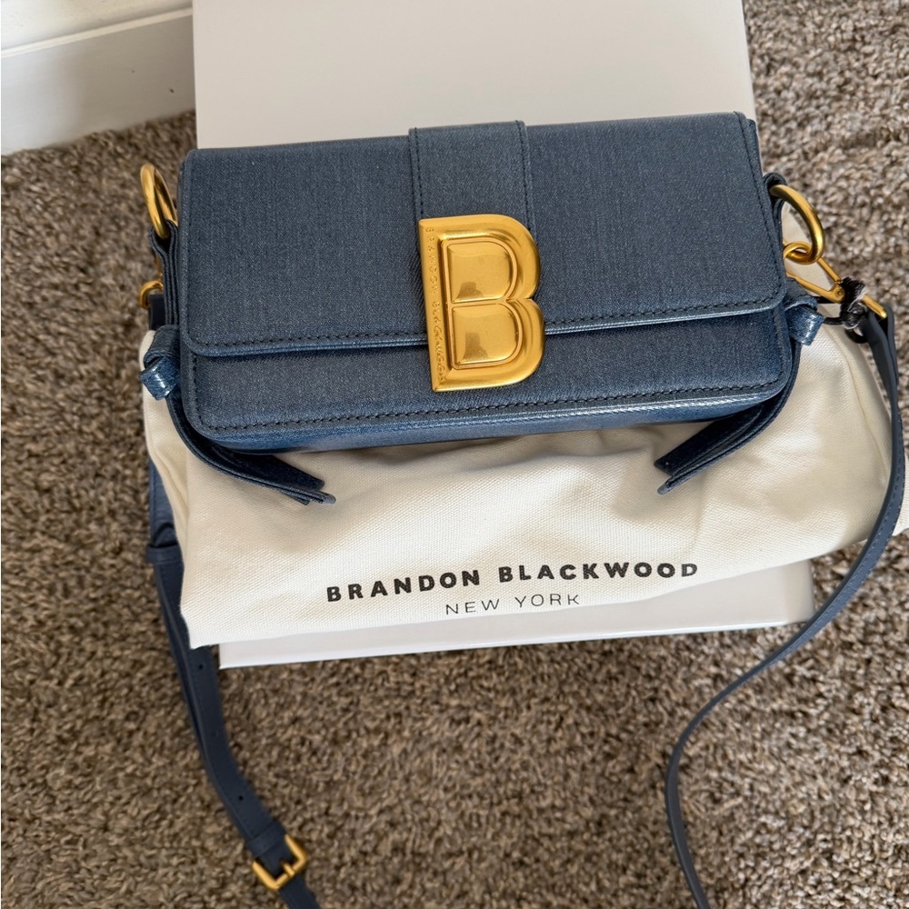 Brandon Blackwood Wax Denim Medium Nia Crossbody Bag